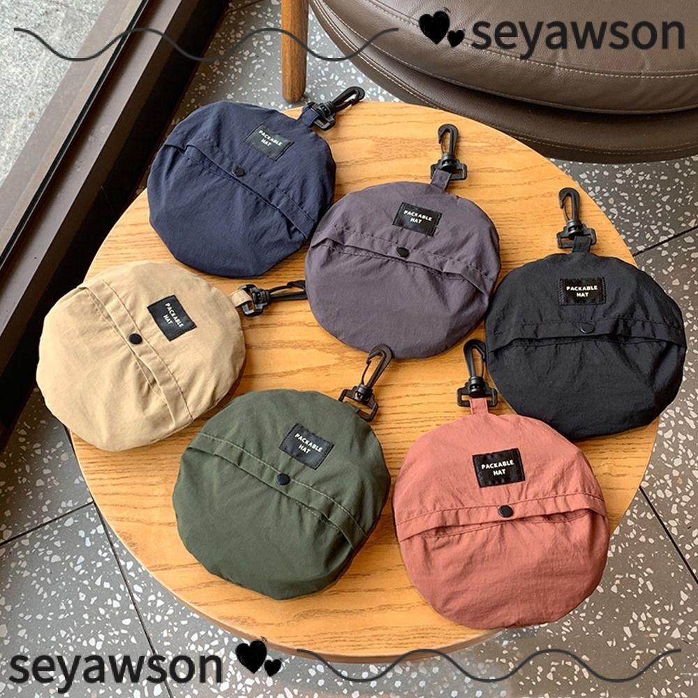 Seyawson หมวกตกปลา,หมวกถังแห้งเร็วกันน้ํา,กระเป๋าเก็บของฤดูร้อนป้องกันรังสียูวีหมวกกันแดดแบบพกพาตั้งแคมป์เดินป่า