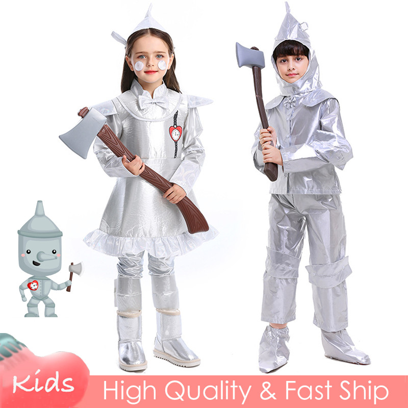 The Wizard Of OZ Tin Man คอสเพลย์เครื่องแต่งกายสําหรับเด็กชุดสําหรับสาวชุดชุดสําหรับชายฮาโลวีนประสิท