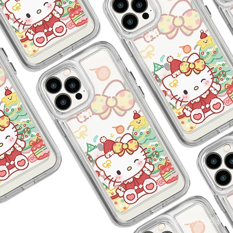 Apple 15คริสต์มาส Hello Kitty คู่เคสโทรศัพท์สำหรับ iPhone 16 14 11 15 13 12 PLUS promaxxsmaxxxs XR
