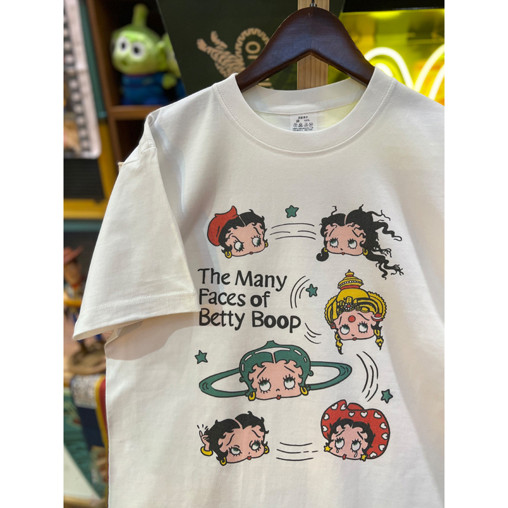 Nuziro Betty Boop T-shirts - วินเทจน่ารักพิมพ์หลวมพอดีผ้าฝ้าย 100% แขนสั้นเสื้อยืด #I001285