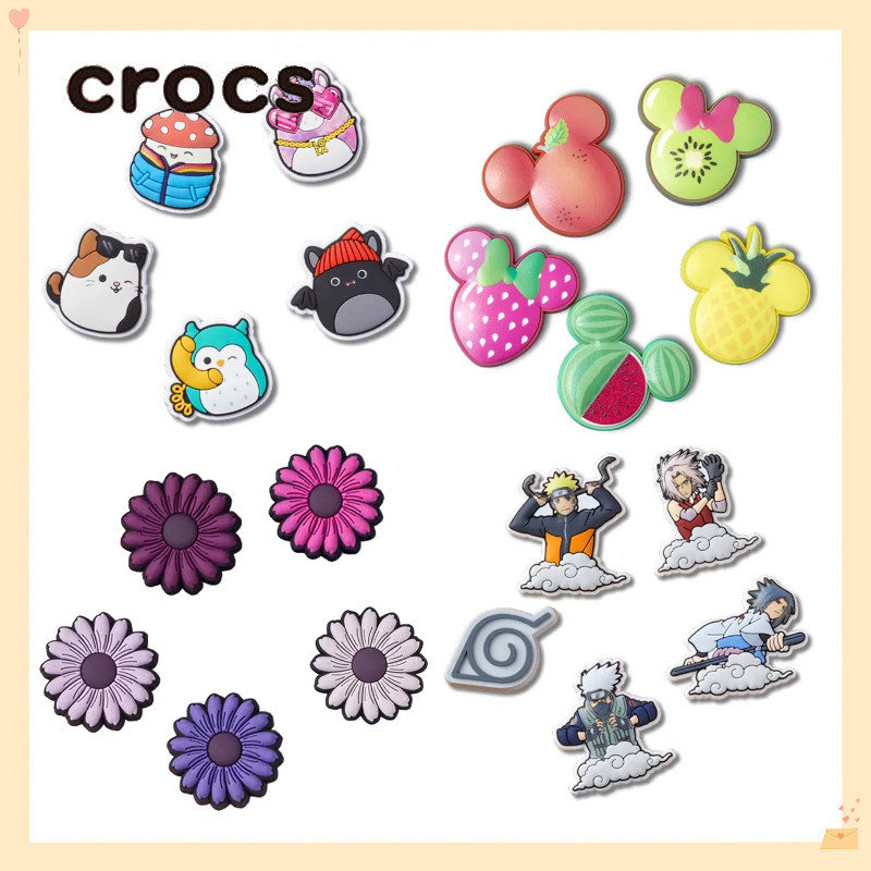 Crocs Jibbitz Naruto รองเท้าหัวเข็มขัด Disney fruit Mickey รองเท้าดอกไม้ charm crocs เครื่องประดับรองเท้ารูดอกไม้การ์ตูน