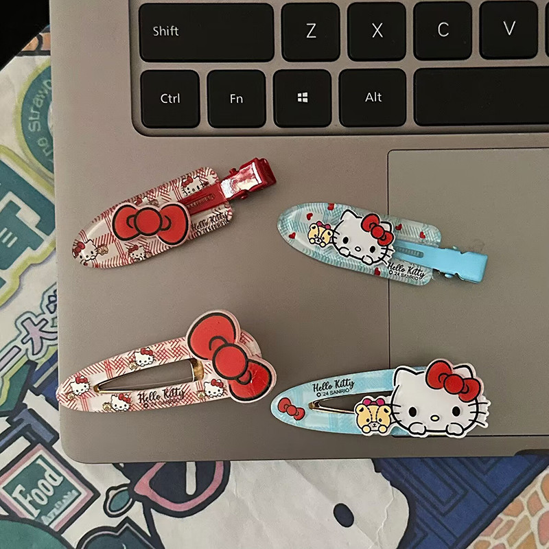 แฟชั่นอะคริลิค Bowknot Kt Cat Hairpin สําหรับผู้หญิง