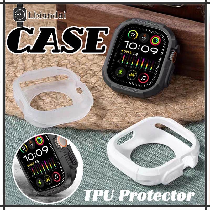 TPU กรณีกีฬานุ่ม for Apple Watch Ultra/Ultra 2 49mm 46mm 41mm 45mm Series 10 9 8 7 6 5 4 3 2 Iwatch 42mm 44mm 38mm 40mm