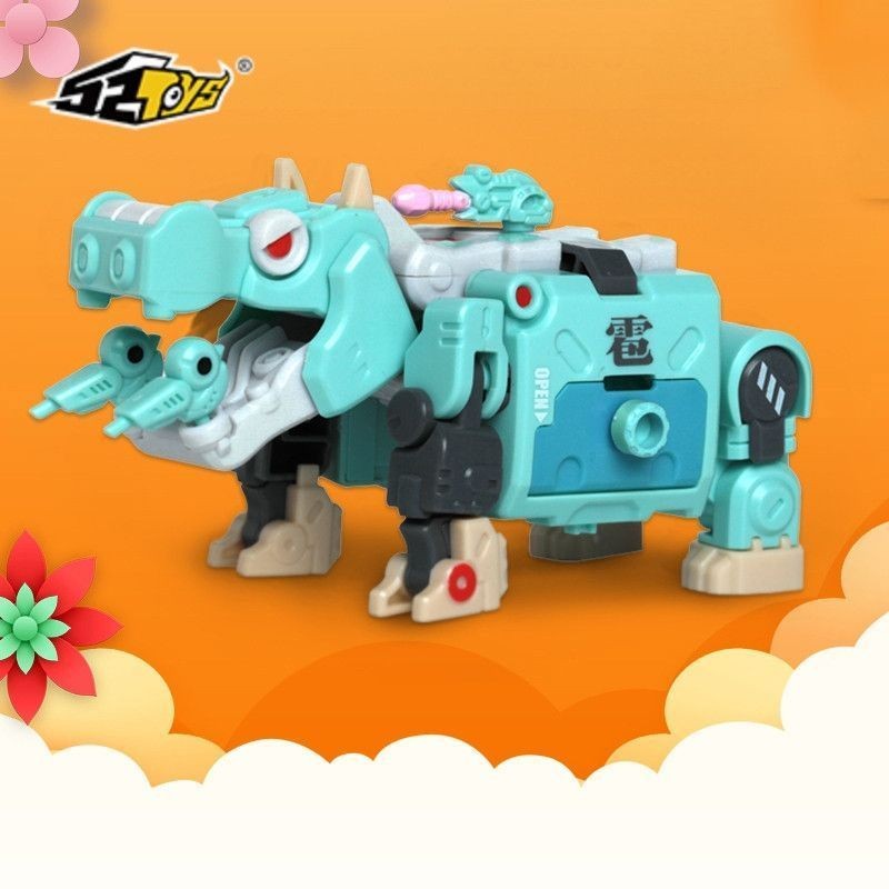 52toys Beast Box Series Biemon BB-07 Hippo Deformation เคลื่อนย้ายได้ของเล่นตกแต่งประกอบรุ่น