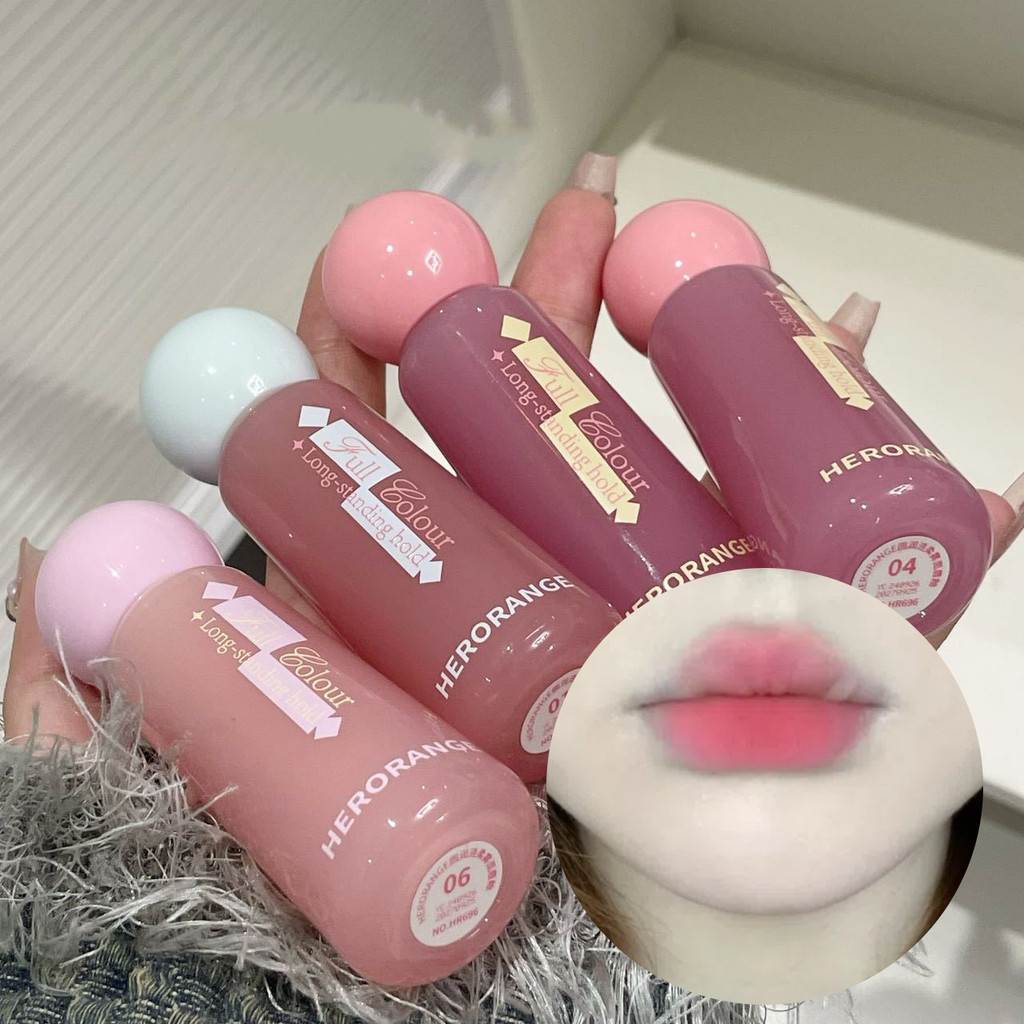 Herorange Yuanqi Little Bulb Lip Mud Matte Lip Glaze ลิปสติกนักเรียน