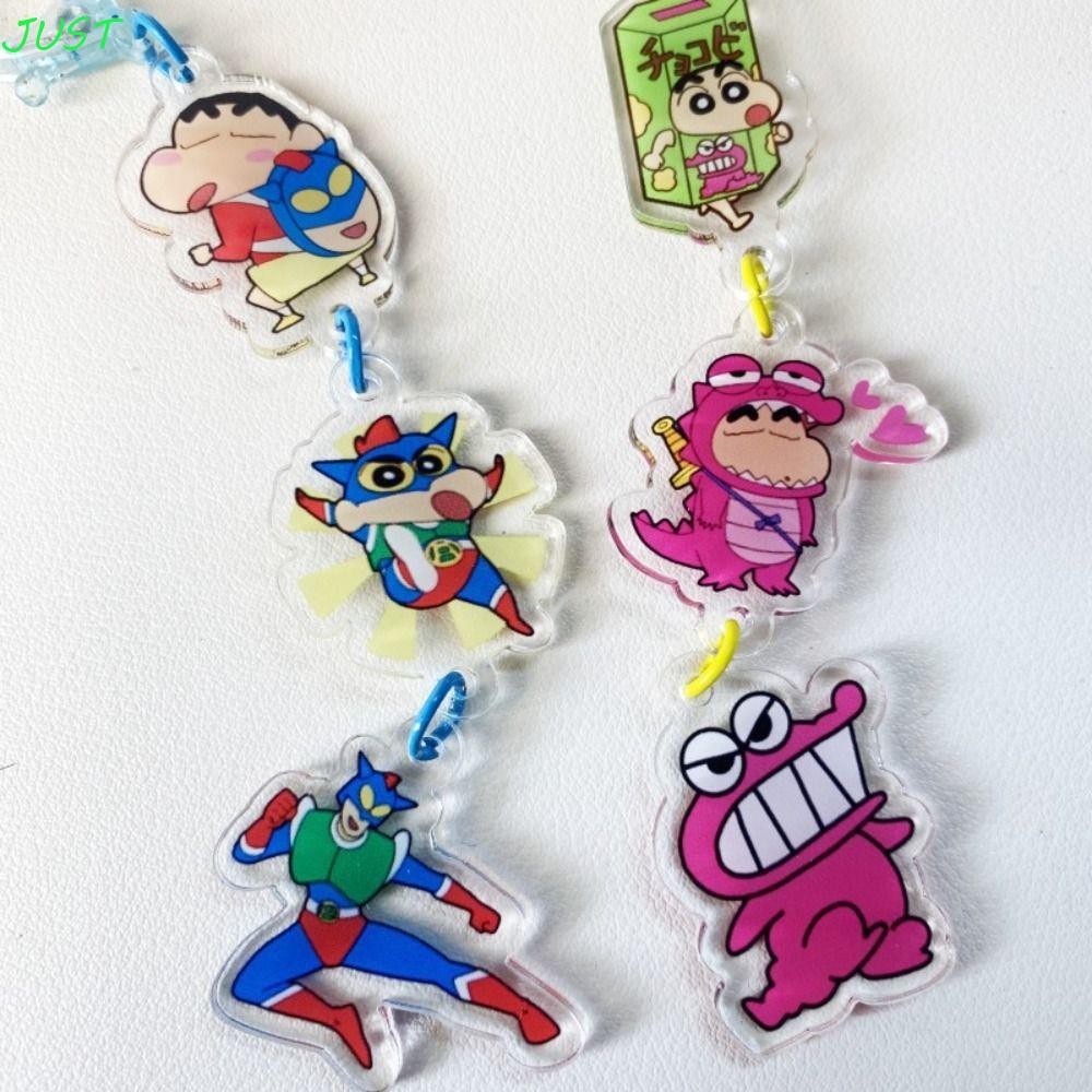 Just Crayon Shin Chan พวงกุญแจ, การ์ตูนอะนิเมะไดโนเสาร์ตุ๊กตาอะคริลิคพวงกุญแจ, กระเป๋าแฟชั่นจี้รถพวงกุญแจน่ารักพวงกุญแจรถของเล่นเด็ก