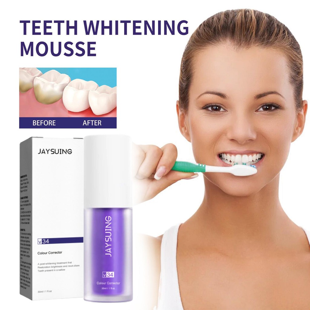 Erya Shop ORIGINAL Jaysuing V34 Colour Corrector V34 Toothpaste Tooth Reduce Yellowing Tooth Whiteni