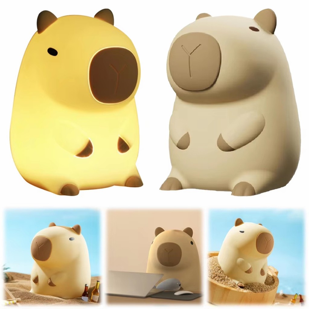 ร้านคนไทย! โคมไฟกลางคืนคาปิบาร่า ตั้งโต๊ะ led capybara lamp ตกแต่งบ้าน