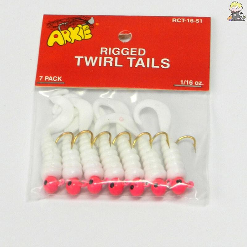 [CL] จิ๊กตกปลา Lure Sea Bass เหยื่ออ่อนหัวจิ๊ก Twirl Tails เหยื่อหนอน 7 ชิ้น/ล็อต TH