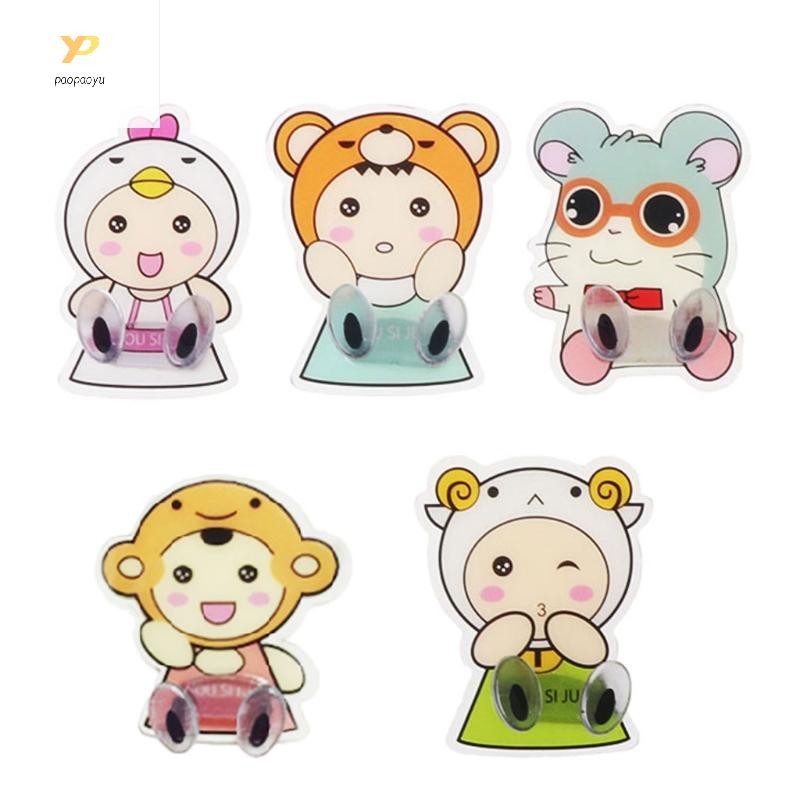 Ppy การ์ตูนปลั๊กผู้ถือสายไฟ Organizer Storage Rack Wall Sticky สําหรับ Key H