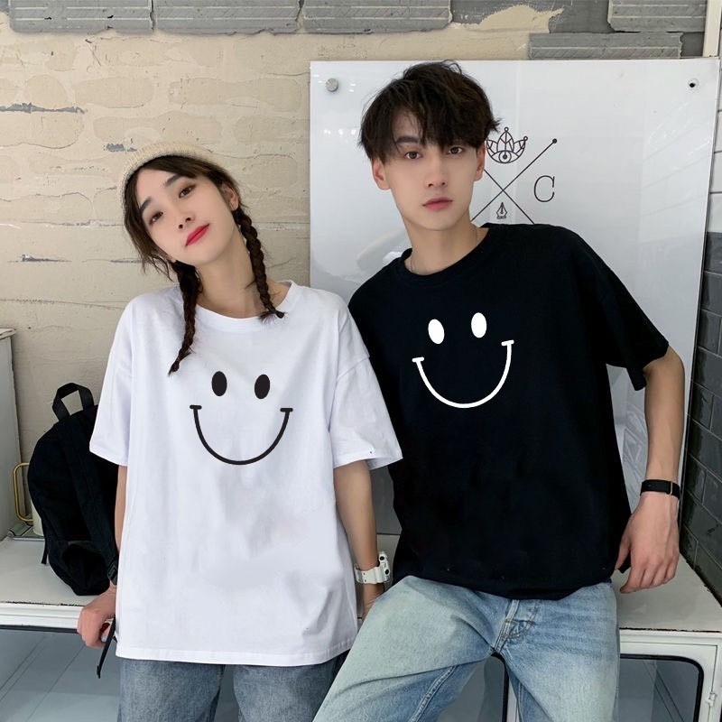 เสื้อคู่รัก เสื้อทีเชิร์ตเสื้อยืดคอกลมแฟชั่น Sport ขาว/ดำ เหมาะกับวัยรุ่นคู่รัก