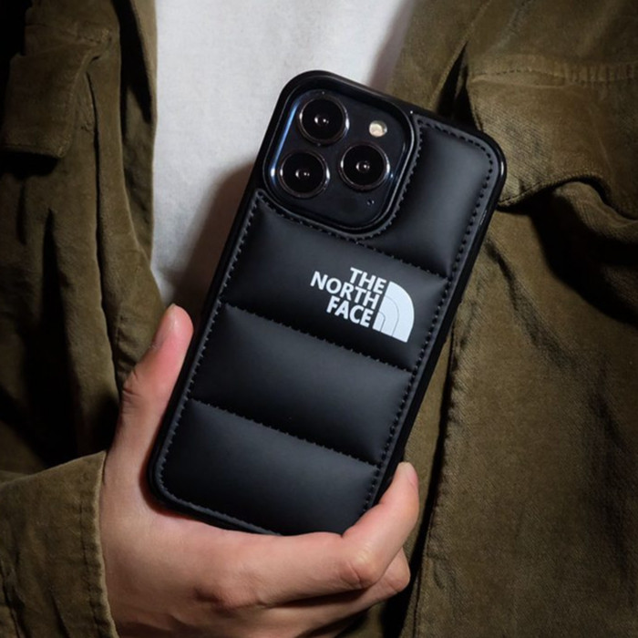 แฟชั่นผู้ชาย Black North Face Lable Soft Silicon Case สําหรับ iP iPhone 11 12 13 14 15 16 Pro Max Bi