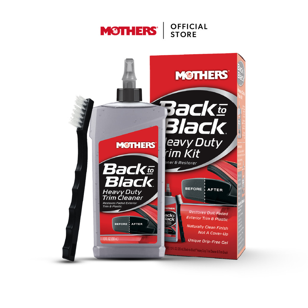 Mothers® Back-to-Black® Heavy Duty Trim Cleaner Kit ชุดผลิตภัณฑ์ฟื้นฟูคิ้วและพลาสติกภายนอกโดยเฉพาะ