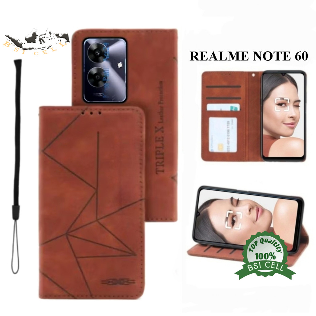 HP CASE REALME NOTE 60 RMX3933 LEATHER WALLET FLIP COVER MAGNET