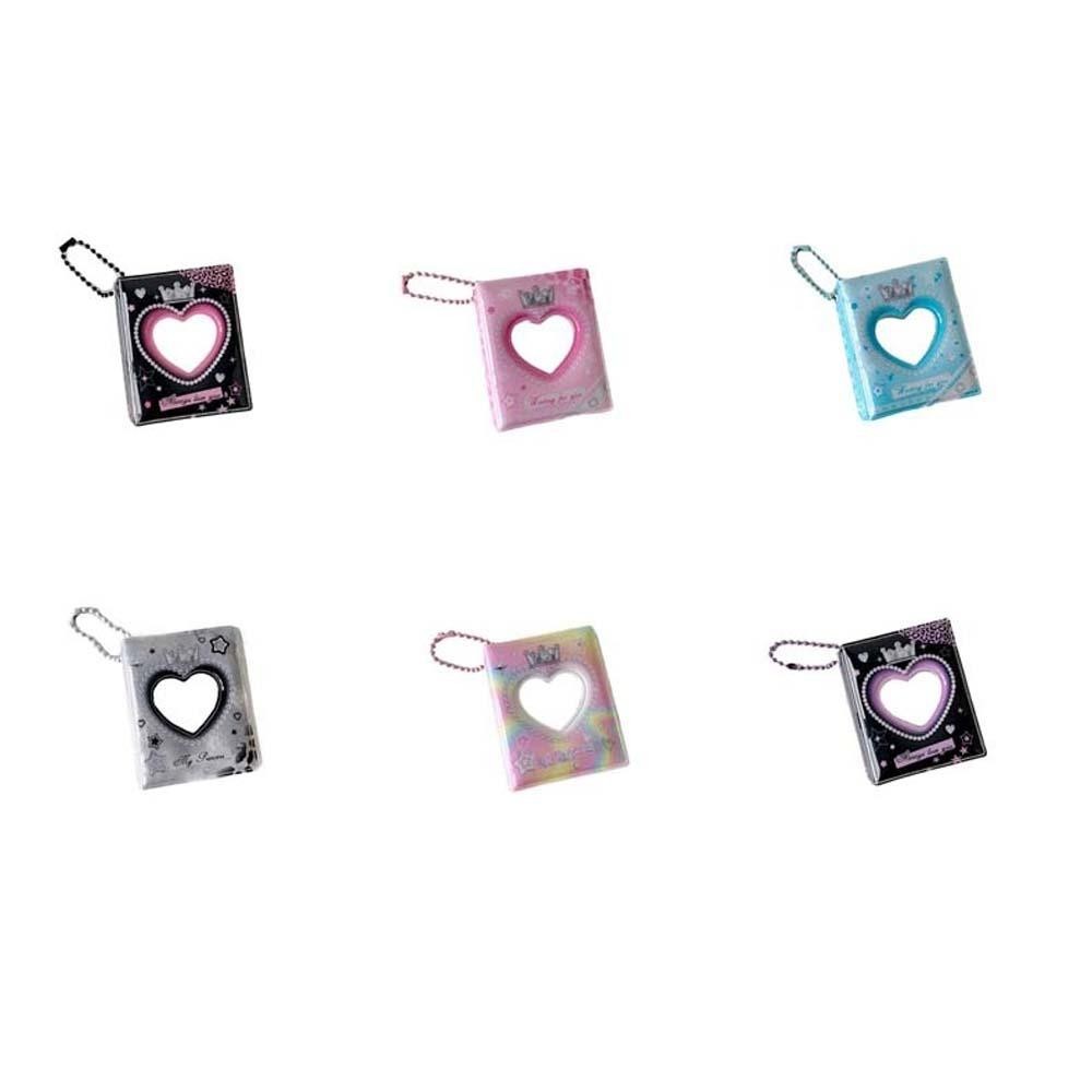 CYBERZAP ที่ใส่โฟโต้การ์ดเกาหลี, Mini Crown Love Heart PVC Card Cover ID Photocard กรอบ,แขวนตกแต่งพวงกุญแจจี้เกาหลีสไตล์การ์ดป้องกันกรณีสาวของขวัญ
