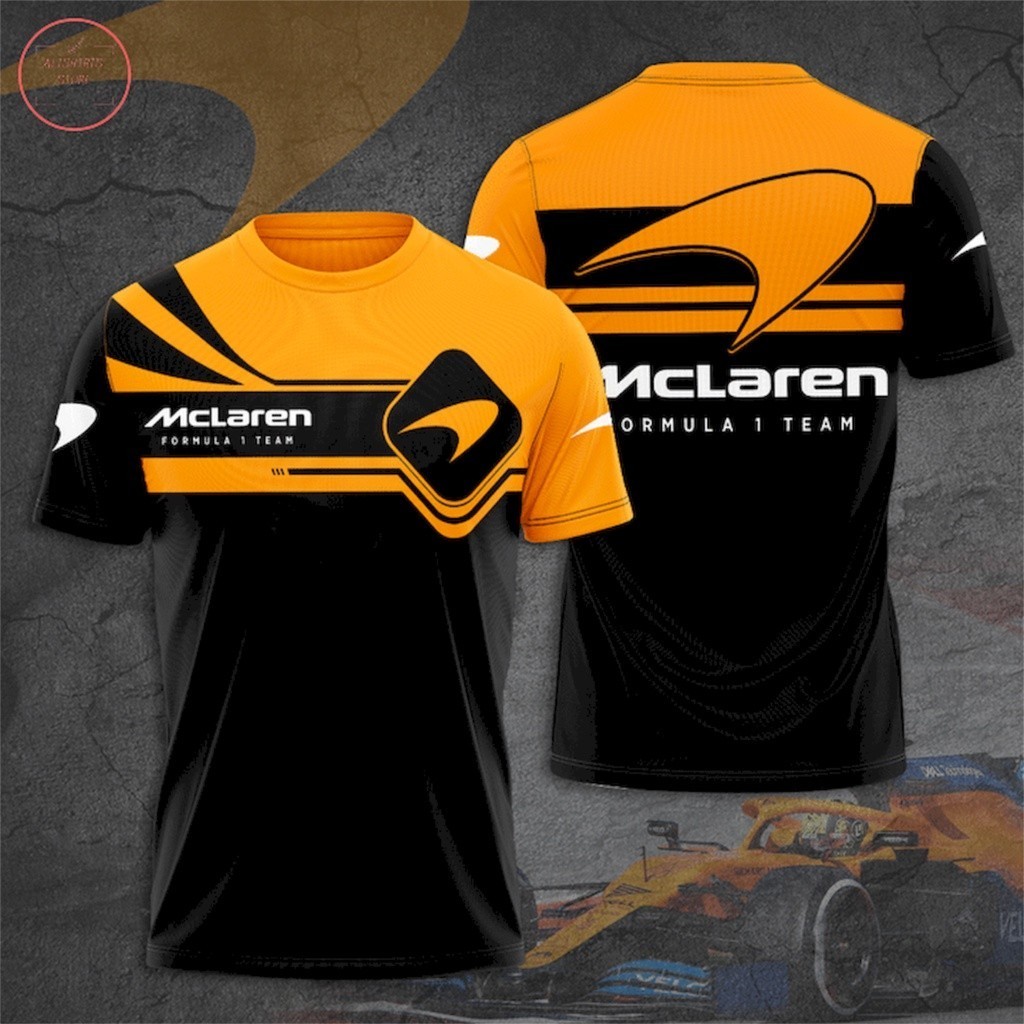 2025 เสื้อยืดแข่งสูตรพิมพ์ลาย McLaren F1 3D
