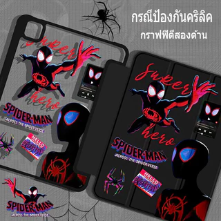 [iPad Air 4] การ์ตูนน่ารัก Dark Spider Man สําหรับ iPad gen9 gen8 gen7 10.2 Air5 gen10 Pro11 2020/2021 Gen11 A16 Gen10 Gen5/6 Mini4 Mini5 Mini6 CASE Anti Drop Pen Slot iPad 10th