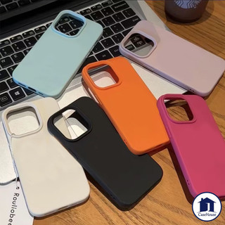 เคสหนังนิ่มลายสีทึบเรียบง่าย เข้ากันได้กับ IPhone 13 11 16 Pro Max XR 15 14 12 Pro Max 7Plus X XS Max 7 8 14 15 Plus SE