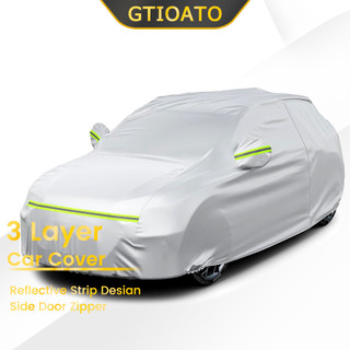 GTIOATO 3 Layers Car Cover Waterproof And Sunproof All Weather For Hatchback Sedan SUV MPV PickUp