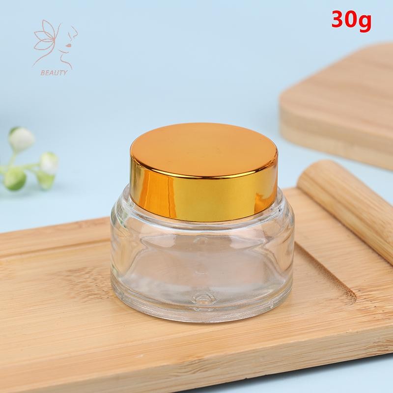 [maybeauty] 15/50g แก้วคอนเทนเนอร์เครื่องสําอางพร้อมฝาปิด Travel แก้วเปล่าขวดตัวอย่างสําหรับแต่งหน้า Lip Scrub Balm Lotions ตัวอย่าง {TH} - รูปที่ 4