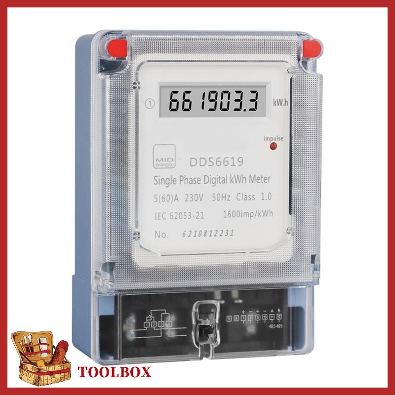 Toolbox มิเตอร์ไฟฟ้าติดผนัง Digital kWh Meter สําหรับแอปพลิเคชั่น Residential