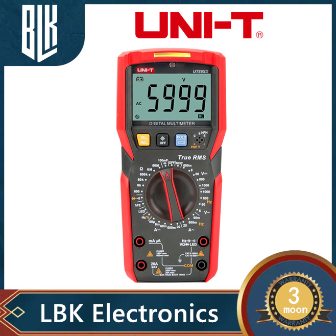 Uni-t UT89X UT89XD มัลติมิเตอร์ดิจิทัล 1000V DC AC แรงดันไฟฟ้า 20A ความต้านทานกระแส ประจุกระแสไฟ ทดสอบความถี่ NCV