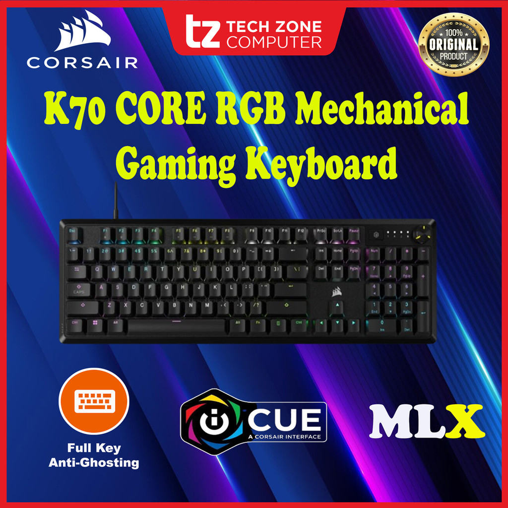 Corsair K70 CORE RGB คีย์บอร์ดเกมกล(CH-910971อีน่า)-ดํา