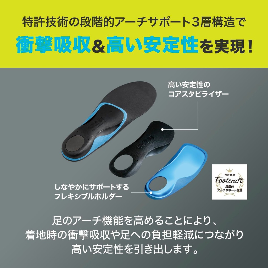 ZAMST Footcraft Insole L Size Arch Support Shock Absorption Grip Sports Shoe Insert ราคา ถูกที่สุด ดีลบีเคเค แกลเลอรีภาพที่ 5