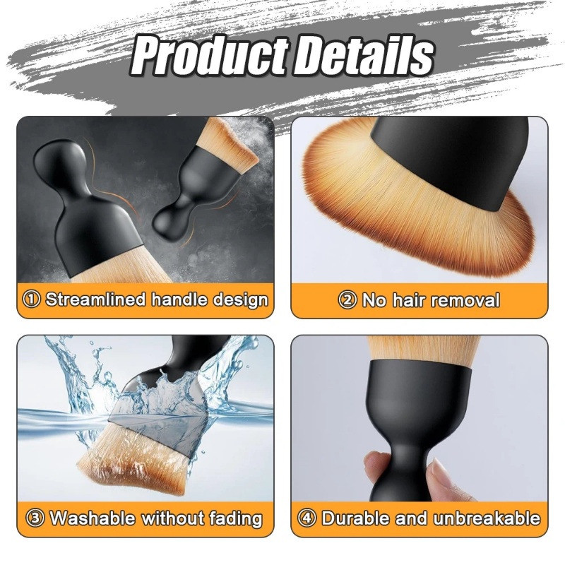 ภายในรถแปรงกําจัดฝุ่น อากาศ ทางออก ช่องว่าง เครื่องมือกําจัดฝุ่นแดชบอร์ดรถหนังคอมพิวเตอร์ทําความสะอาดอุปกรณ์เสริม - รูปที่ 5