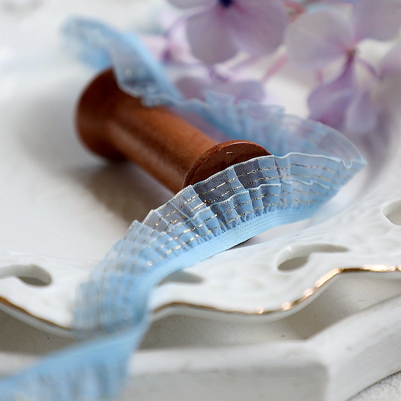 1เมตร2.5เซนติเมตรกว้างจีบสองชั้นยืดหยุ่นลูกไม้แฮนด์เมด ทําเอง เย็บตัดถุงเท้าเสื้อผ้าเด็กอุปกรณ์เสริม - รูปที่ 2