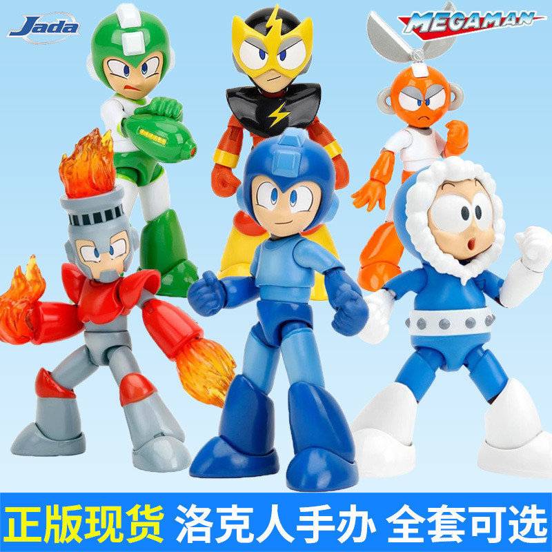 ※Jada Toys 1/12 Rockman Flame Man Ice Man ฟิกเกอร์เคลื่อนที่ได้ ความทรงจำในวัยเด็ก ของเล่นเด็กผู้ชาย