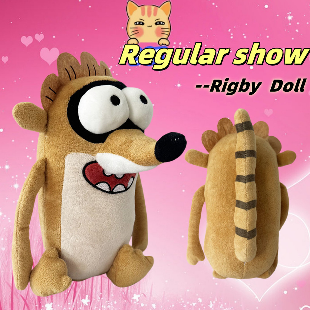 BCT✨in stock✨Regular Show Plush Toys ใหม่ ตุ๊กตา Regular Show การ์ตูนอะนิเมะตัวละคร Rigby ตุ๊กตา Kaw