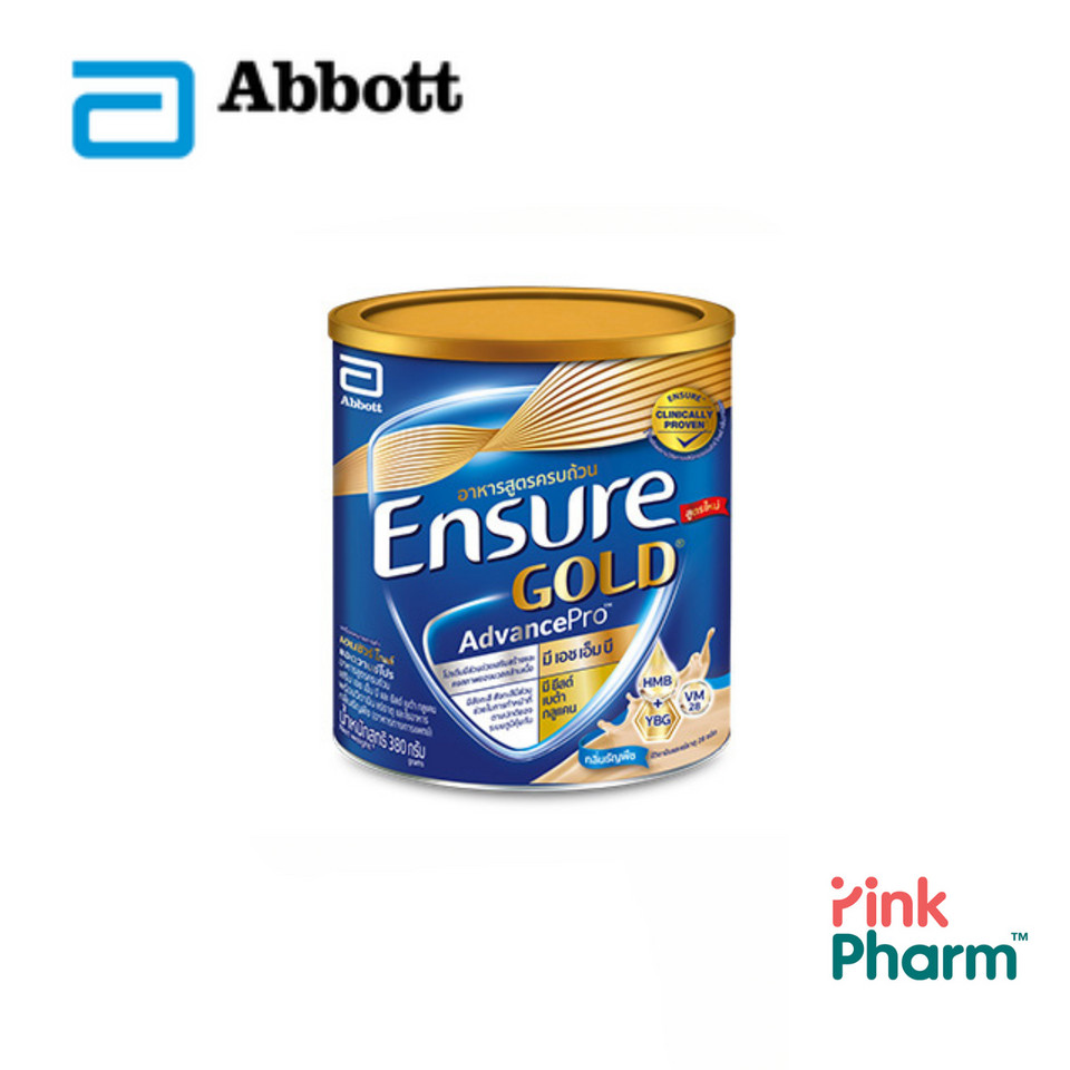 เอนชัวร์ โกลด์ สูตรโปรตีนธัญพืช 3 ชนิด กลิ่นอัลมอนด์ ขนาด 380 กรัม Ensure Gold Almond [Plant Based] 
