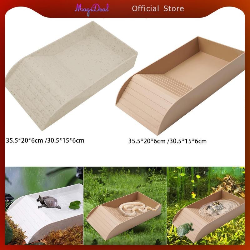 [MAGIDEAL] ชามสัตว์เลื้อยคลานสระว่ายน้ําอาบน้ําจานให้อาหารที่มีLizards Habitatเต่าจานน้ําสําหรับเสือดาวงูตุ๊กแกเต่า