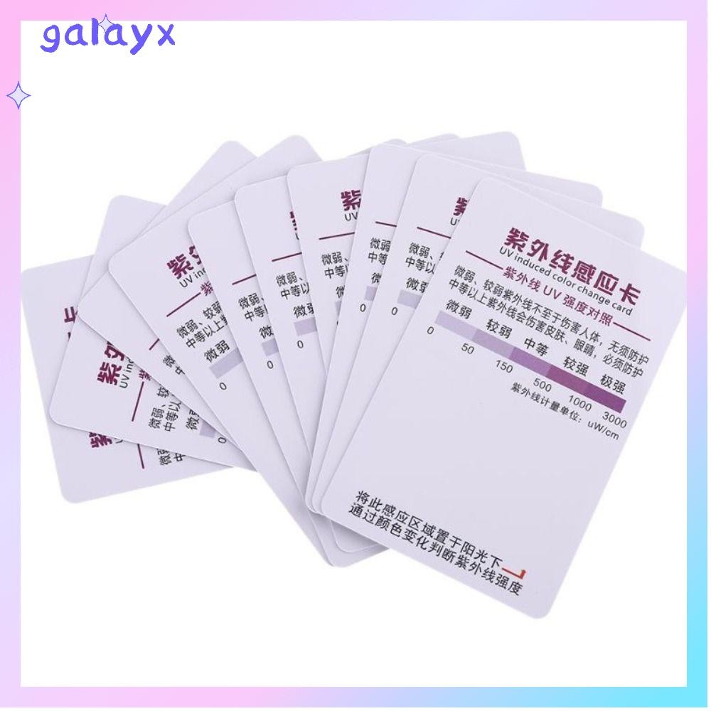 GALAYX 1/5/10PCS การ์ดป้องกันแสงแดด, การ์ดเซ็นเซอร์ UV ป้องกันน้ําหนักเบา, แฟชั่น PVC นํากลับมาใช้ใหม่ง่ายต่อการพกพากระดาษทดสอบ UV กลางแจ้ง