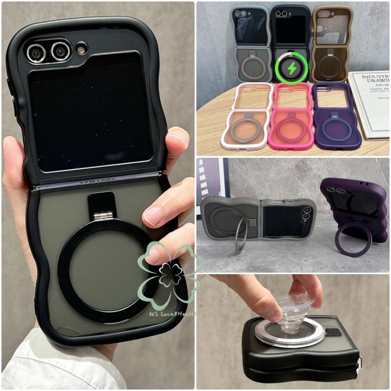 แหวนแม่เหล็กขาตั้ง Wave กรอบ Matte สําหรับ Samsung Galaxy