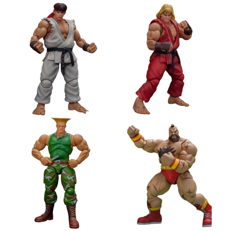 ST Street Fighter 2 Ultra Final Challengers Ken และ Ryu และ Guile และ Zangguef PVC Action Figure ของเล่นของเล่นสะสม