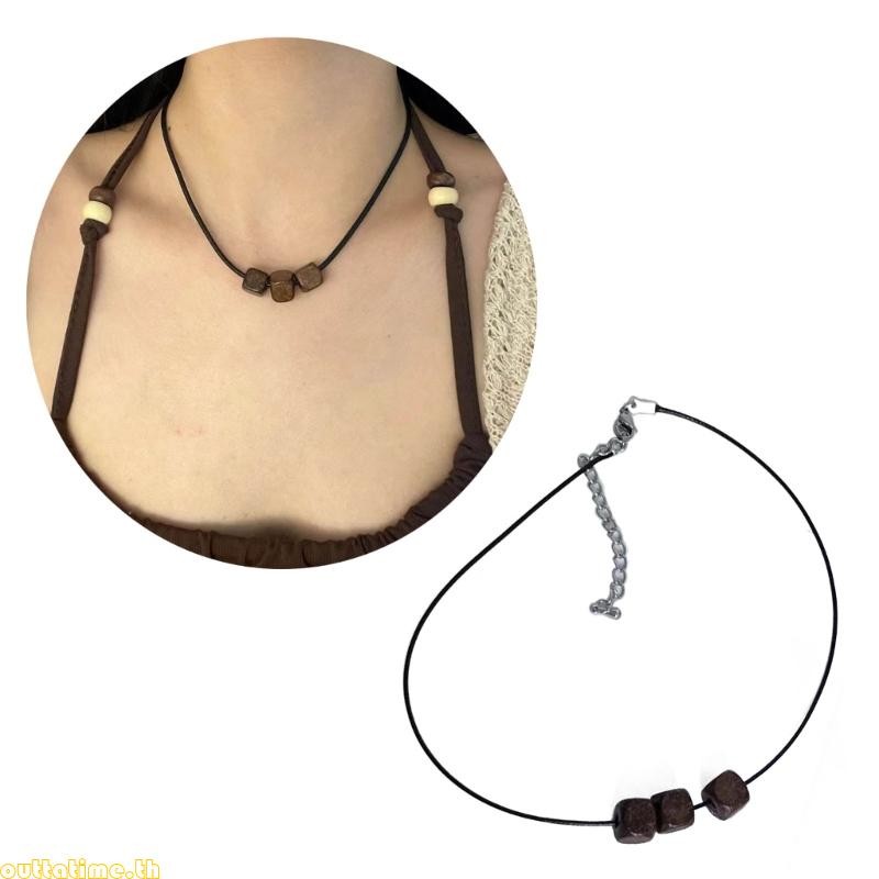 สร้อยคอลูกปัดแบบ3D Y2K Hip Hop สไตล์เกาหลีสำหรับทั้งผู้ชายและผู้หญิง .material:PU