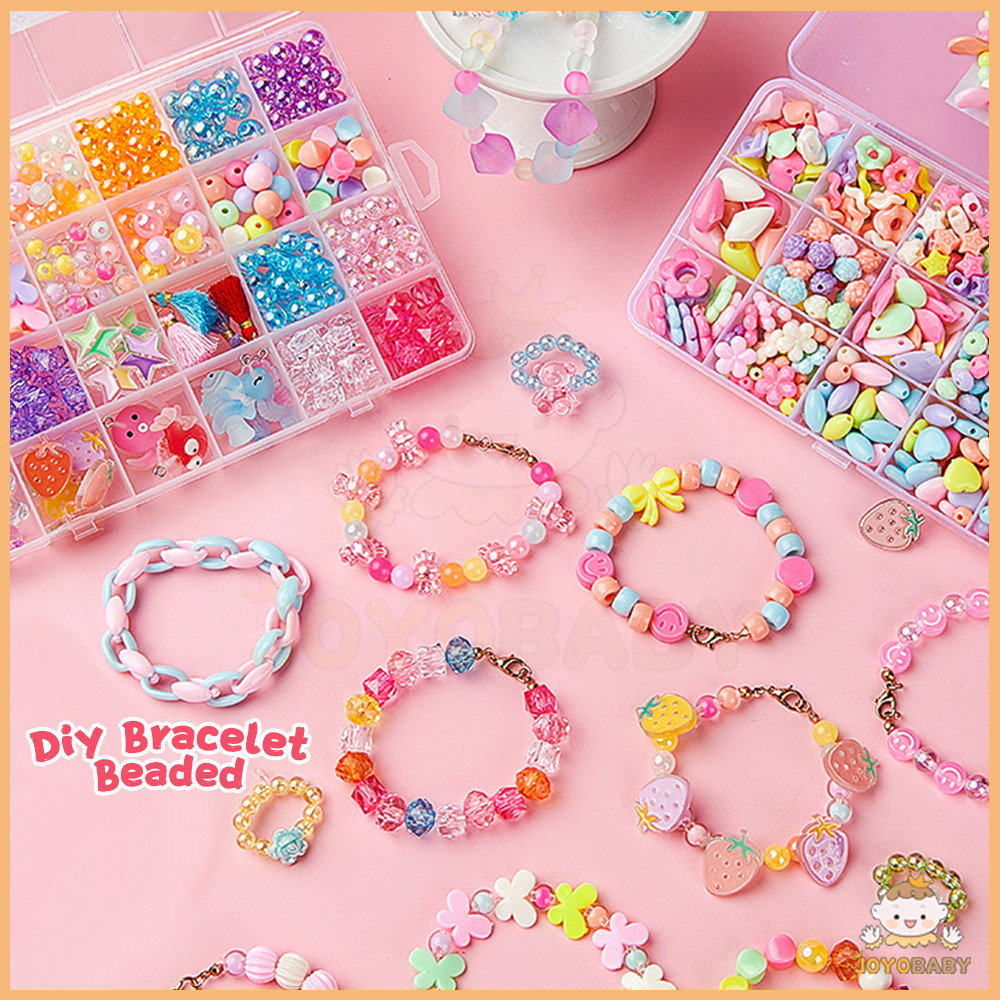 JOYOBABY diy ชุดลูกปัด พร้อมส่ง ร้อยลูกปัด diy พร้อมอุปกรณ์ครบชุดและกล่องจัดเก็บ