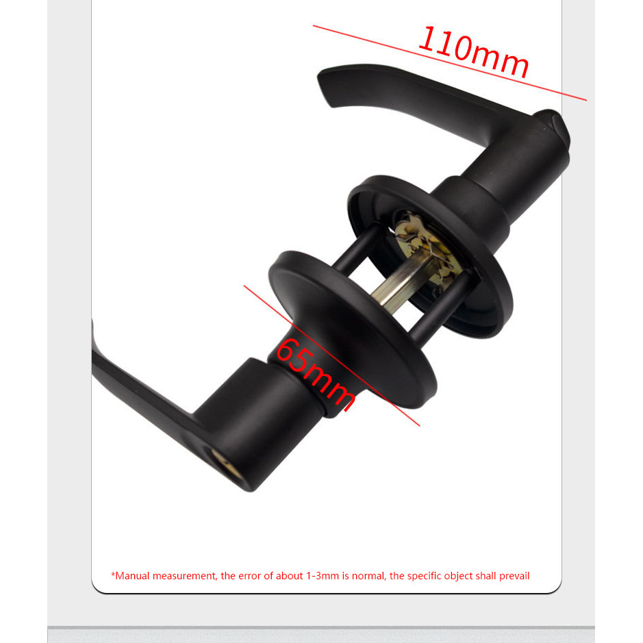 Monqiqi พร้อมล็อคในตัว ก้านโยกเปิด-ปิดประตู  ลูกบิดก้านโยก ลูกบิดเขาควาย กุญแจ3ชุด ติดตั้งได้กับบานประตูทุกชนิด - รูปที่ 4