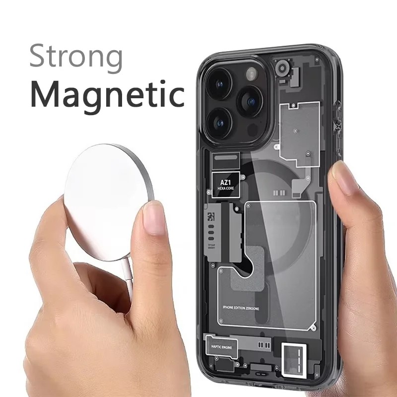 เคสโทรศัพท์สร้างสรรค์สําหรับiPhone17 16 Pro Max 15 14 Plus 13 12 11Proแม่เหล็กชาร์จไร้สายฝาครอบกันชน