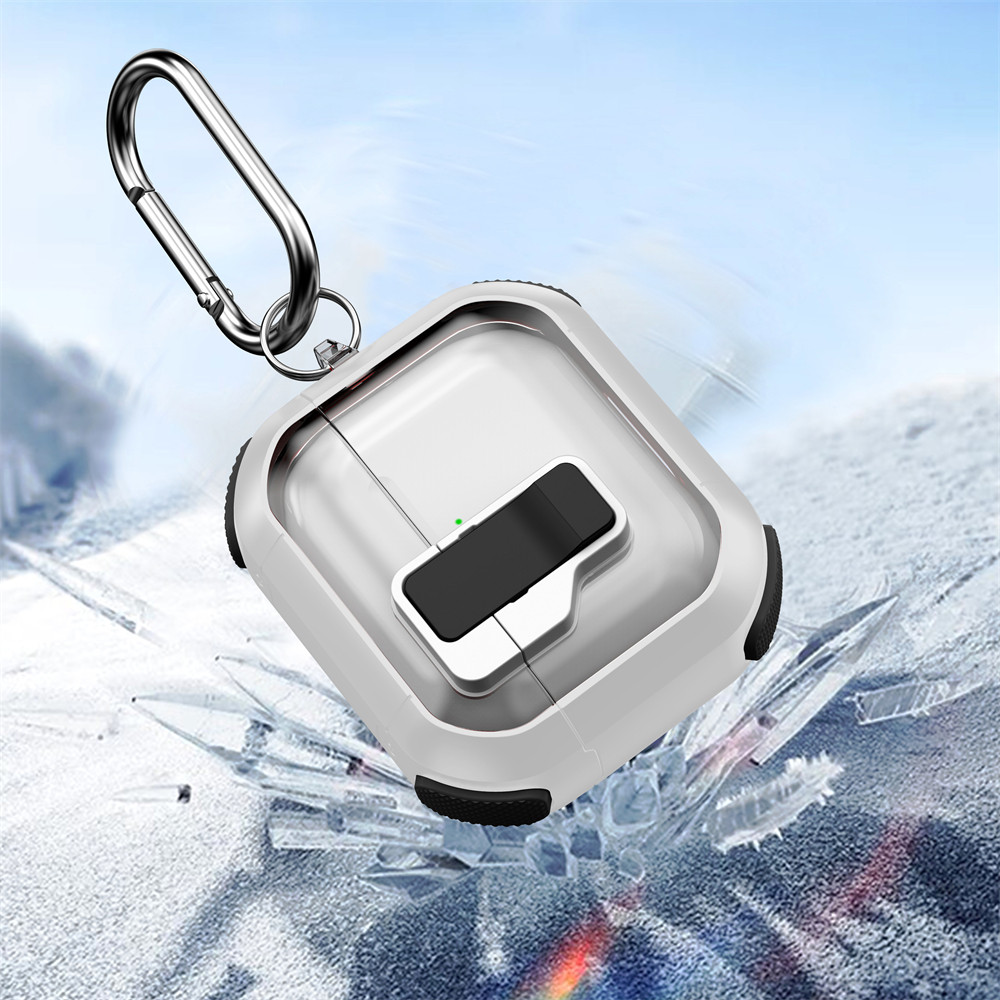 Lenuo พร้อมพวงกุญแจสําหรับ AirPods gen 4 anc Pro 2 3 1 Airpod Pro2 เคสแอร์พอต Case ปลอกกันกระแทกแม่เหล็กโปร่งใสล็อคอัตโนมัติ - รูปที่ 2