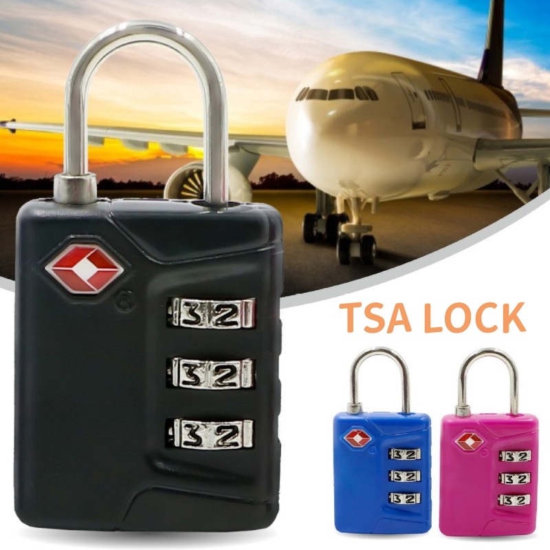 Travel TSA Lock กุญแจ รหัส 3 รหัส มาตรฐาน แบบสลิง ใส่รหัส กุญแจกระเป๋าเดินทาง