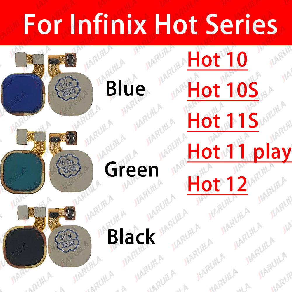 ปุ่มบ้านสําหรับ Infinix Hot 10 Hot 10S Hot 11 play Hot 11S Hot 12 เซ็นเซอร์ลายนิ้วมือ Touch ID flex