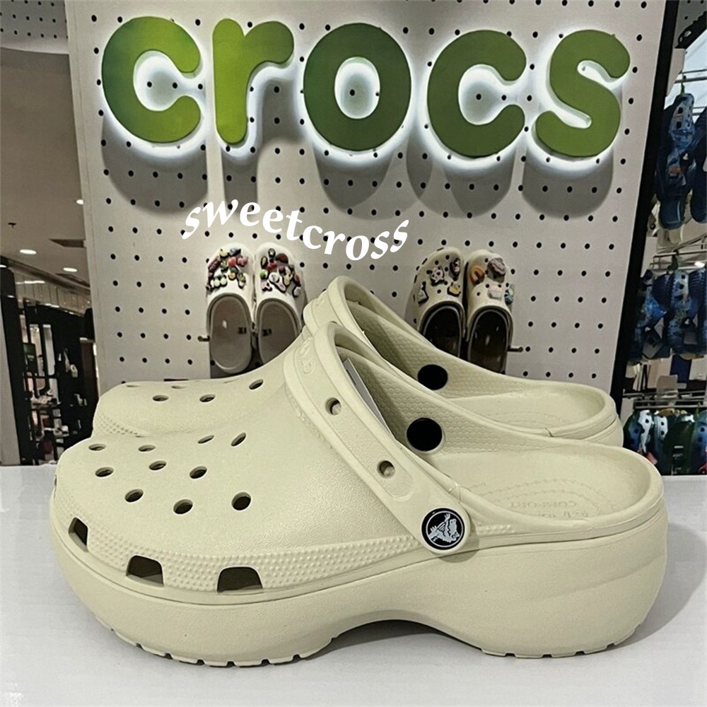 รองเท้า CROSSแท้ crush clog สุภาพสตรีสบาย ๆ เพิ่มความสูงระบายอากาศรองเท้าแตะ
