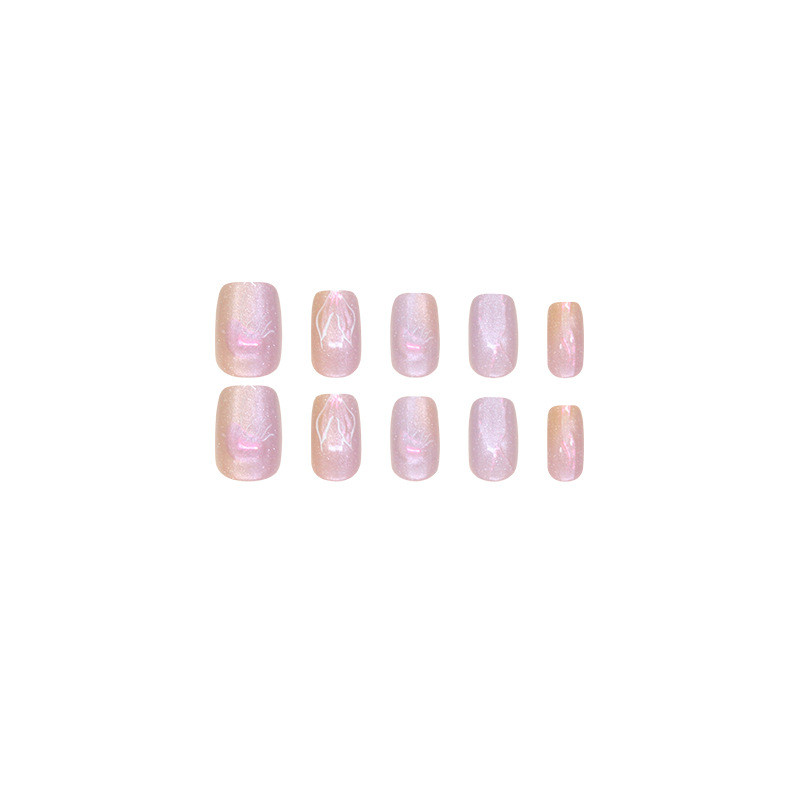 10ชิ้นแมวตาที่ทําด้วยมือกดบนเล็บเงาเล็บปลอมที่มีวุ้นสติ๊กเกอร์ FM033 ราคา ถูกที่สุด ดีลบีเคเค แกลเลอรีภาพที่ 5