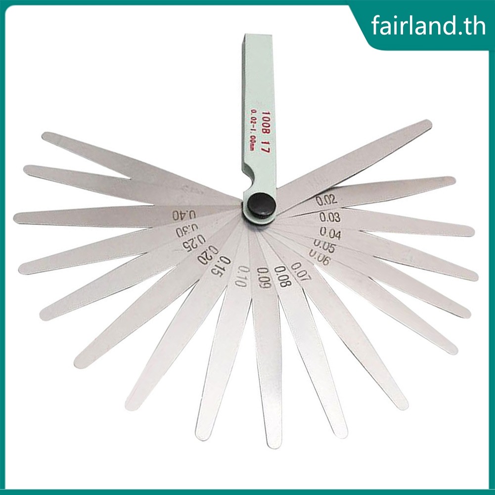 [FAIRLAND-TH] 1 ชิ้น 0.02 ถึง 1 มม. 17 ใบมีดความหนา Gap Metric Filler Feeler Gauge เครื่องมือวัด