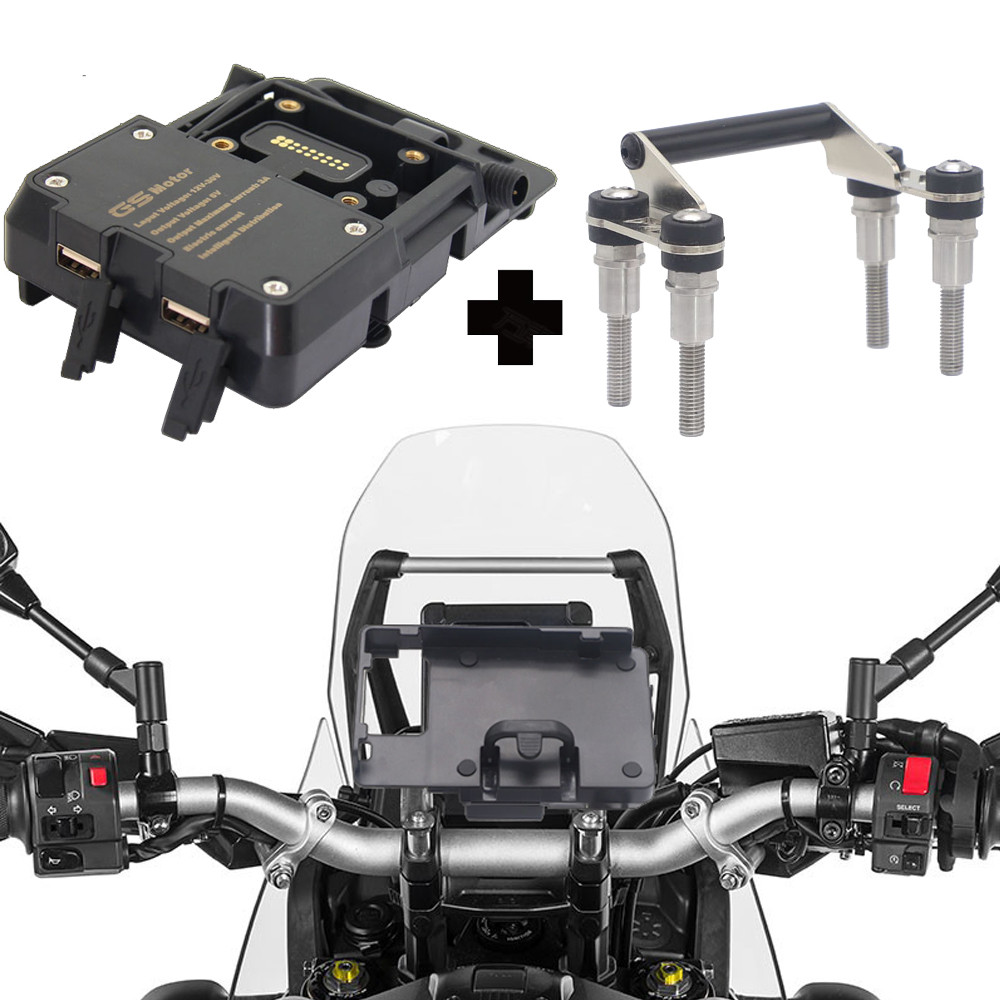 YHandlebar นําทางโทรศัพท์มือถือวงเล็บ USB ชาร์จโทรศัพท์สําหรับ BMW F900R F900XR F 900 R F 900 XR F90