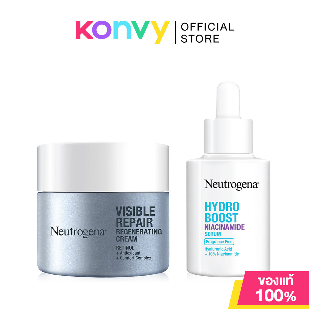 Neutrogena Duo Set 2 Item Neutrogena Visible Repair Regenerating Cream 50g +Neutrogena Hydro Boost Niacinamide Serum...