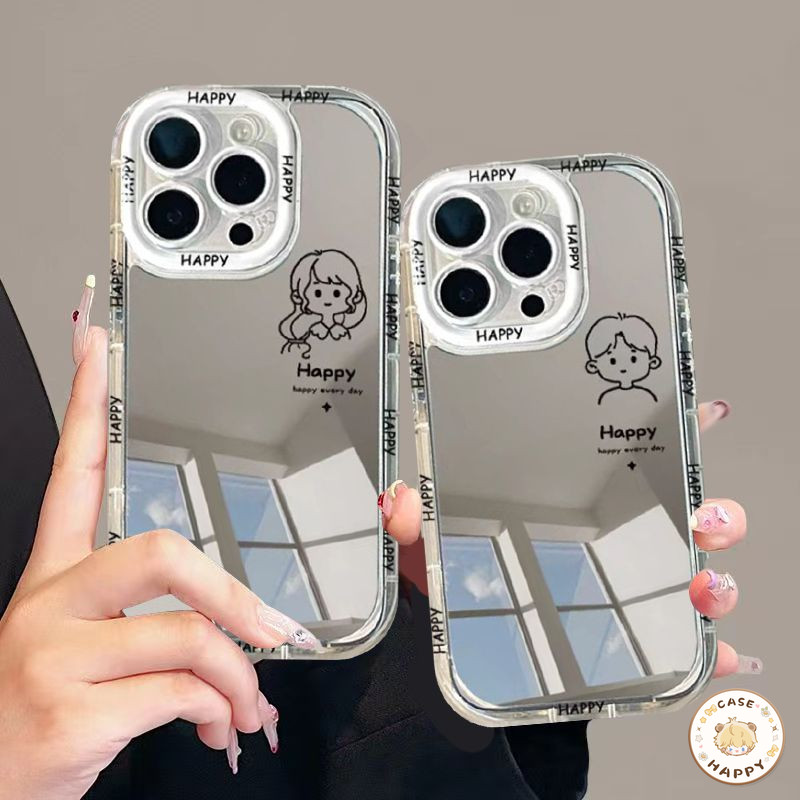 เด็กชายและเด็กหญิงแสนสุขแสนเรียบง่าย เคสiPhone 16 11 Pro Max 15 12 13 14 Pro Max 7Plus X XS XR Max 15 8 7 Plus SE 2020